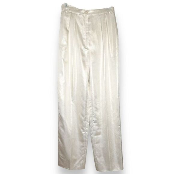 Ungaro Champagne Sparkle High Waisted 80s Vintage Pants Italian Vintage Size 10 - Picture 1 of 9